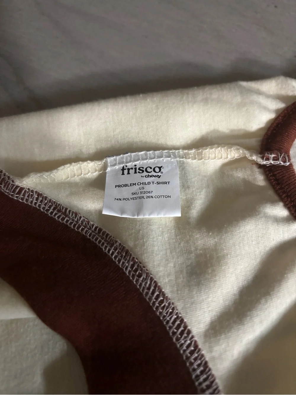 Cream 'Problem Child' Dog Pullover with Brown Trim
